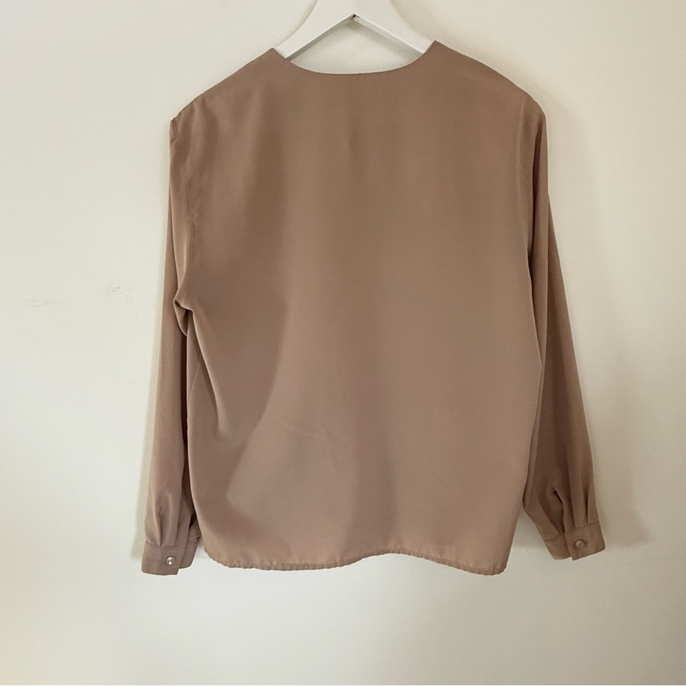 Vintage Allison Taylor Beige Button-Up Blouse - Picture 4 of 5